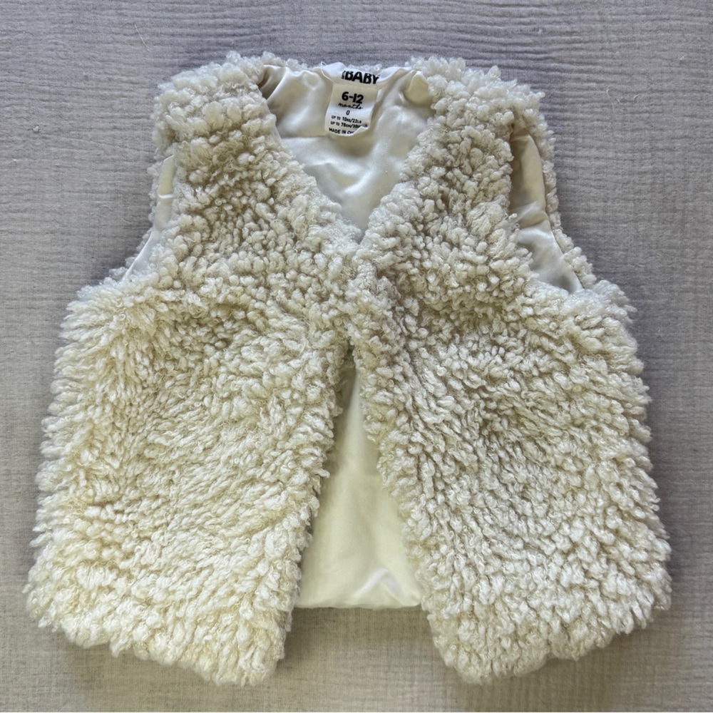 Cotton On Baby Cream Furry Sherpa Vest